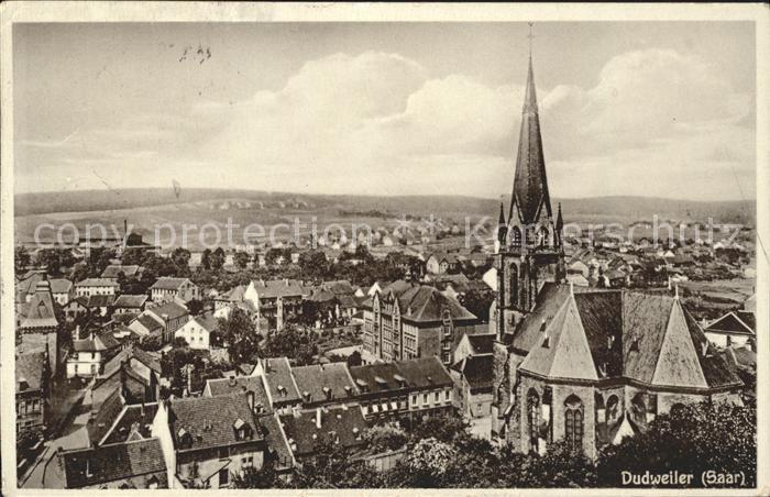 Dudweiler Ortsansicht mit Kirche