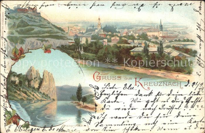 Bad Kreuznach Panorama Rheingrafenstein Felsformation Nahe Deutsche Reichspost