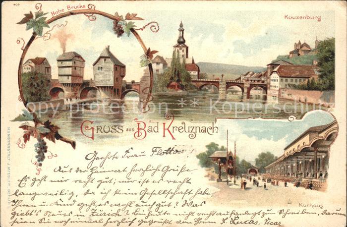 Bad Kreuznach Kauzenburg Nahebruecke Brueckenhaeuser Kurhaus