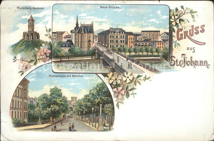 St Johann Saarbruecken Winterberg Denkmal Neue Bruecke Reichsstrasse Bahnhof