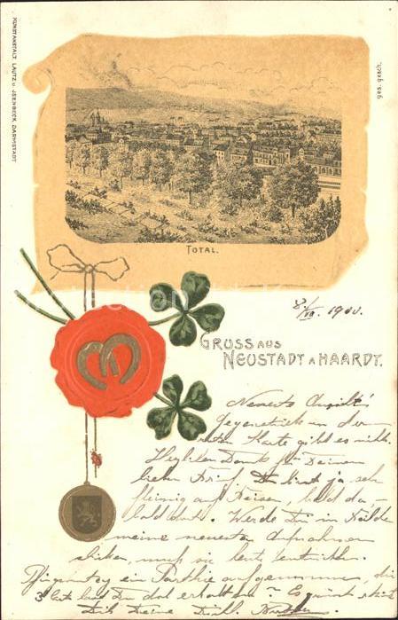 Neustadt Haardt Totalansicht Siegel Hufeisen Kleeblatt