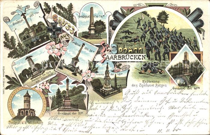 St Johann Saarbruecken Erstuermung Spicherer Berg Schlacht Denkmal Deutsche Reic