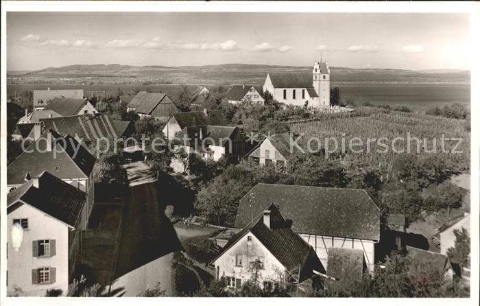 Horn Gaienhofen Ortsansicht mit Kirche am Untersee