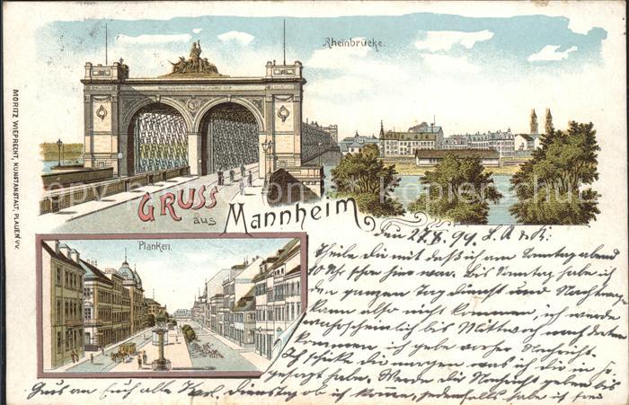 MANNHEIM BW Rheinbruecke Planken Deutsche Reichspost