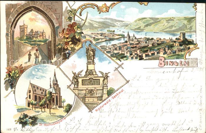 Bingen Rhein Panorama Burg Klopp Nationaldenkmal Niederwald St Rochuskapelle Deu