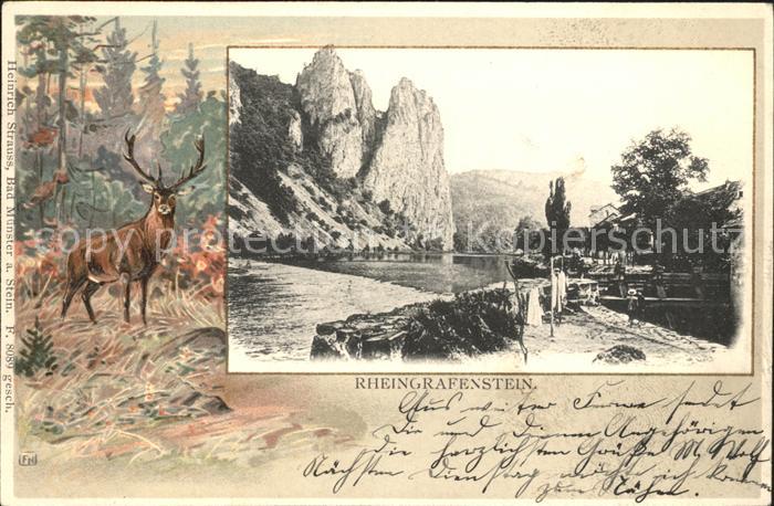 Bad Kreuznach Rheingrafenstein Felsformation Nahe Hirsch