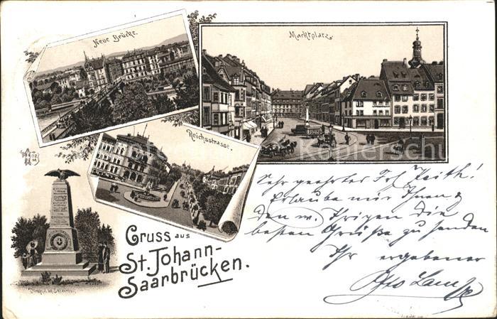 St Johann Saarbruecken Neue Bruecke Marktplatz Reichsstrasse Fliegerdenkmal Ehre