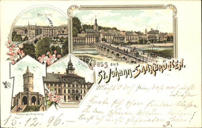 St Johann Saarbruecken Neue Bruecke Winterberg Denkmal Rathaus
