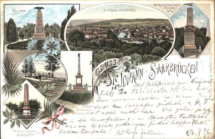 St Johann Saarbruecken Panorama Ehrenthal Denkmal Friedhof Deutsche Reichspost