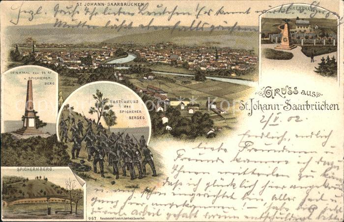 St Johann Saarbruecken Panorama Denkmal Ehrenthal Erstuermung Spicherer Berg