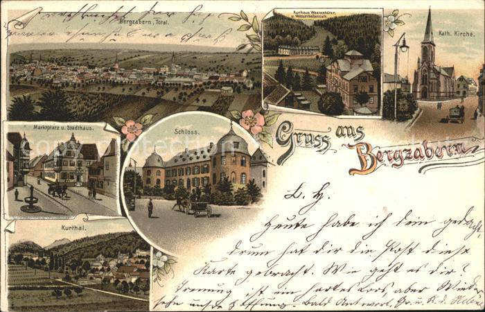 Bad Bergzabern Totalansicht Kurhaus Kirche Marktplatz Schloss Kurtal