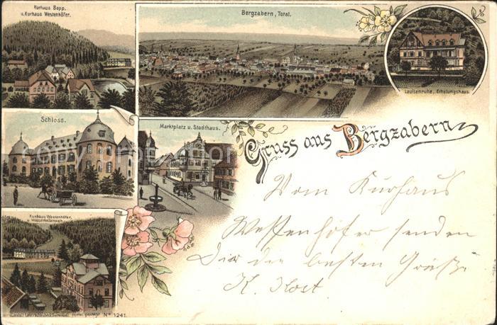 Bad Bergzabern Totalansicht Kurhaus Schloss Marktplatz Stadthaus Koenigreich Bay