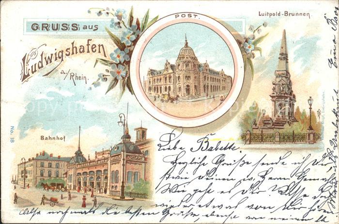 Ludwigshafen Rhein Bahnhof Post Luitpold Brunnen