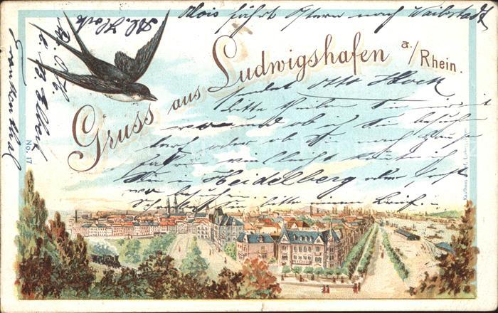 Ludwigshafen Rhein Totalansicht Briefschwalbe