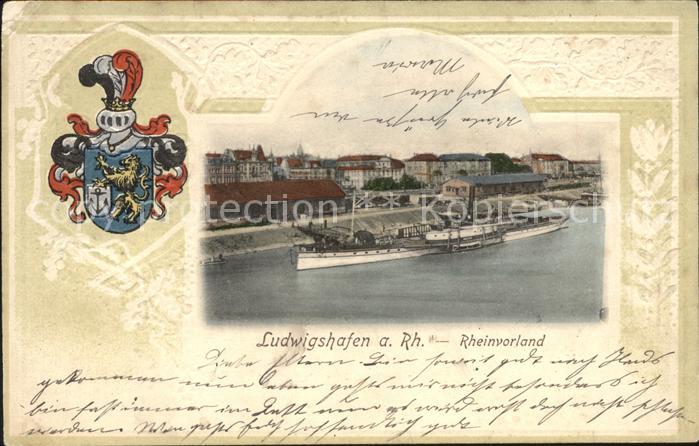 Ludwigshafen Rhein Rheinvorland Dampfer Wappen