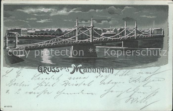 MANNHEIM BW Neckarbruecke im Mondschein