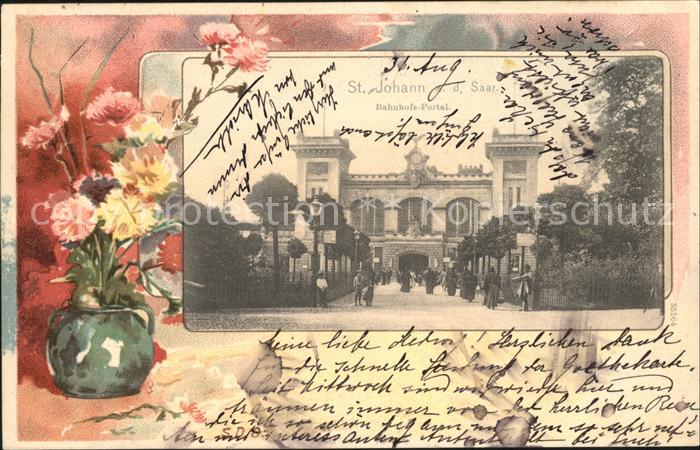 St Johann Saarbruecken Bahnhofsportal Blumenvase