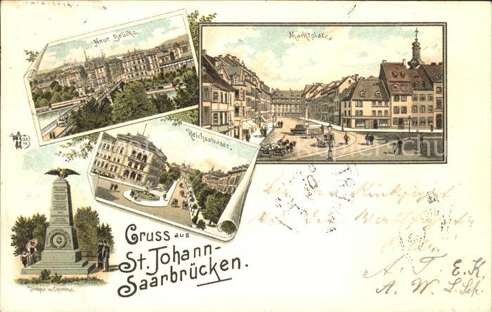 St Johann Saarbruecken Neue Bruecke Marktplatz Reichsstrasse Denkmal Ehrenthal B