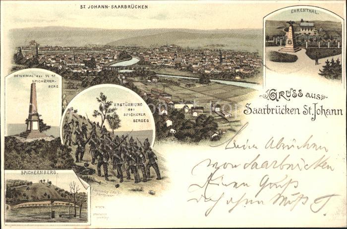 St Johann Saarbruecken Panorama Ehrenthal Denkmal Erstuermung Spicherer Berg Sch