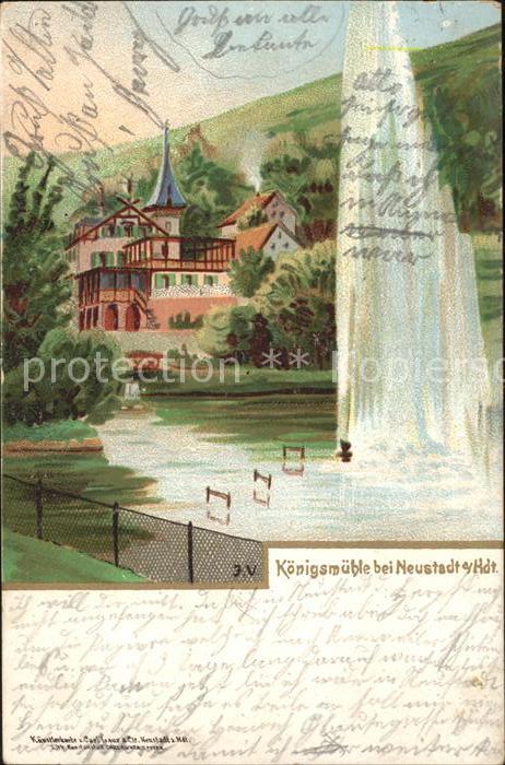 Neustadt Haardt Koenigsmuehle Kurhaus Fontaene Kuenstlerkarte