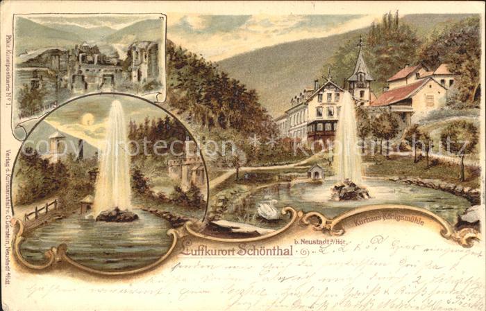 Schoental Neustadt Weinstrasse Kurhaus Koenigsmuehle Fontaene Luftkurort Wolfsbu