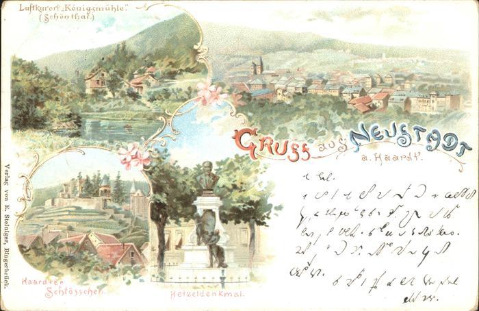 Neustadt Haardt Totalansicht Luftkurort Schoental Kurhaus Koenigsmuehle Schloess