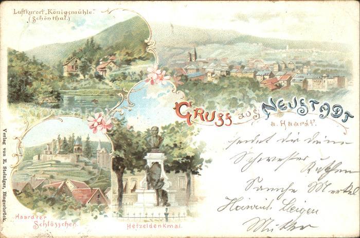 Neustadt Haardt Panorama Luftkurort Schoental Kurhaus Koenigsmuehle Schloesschen