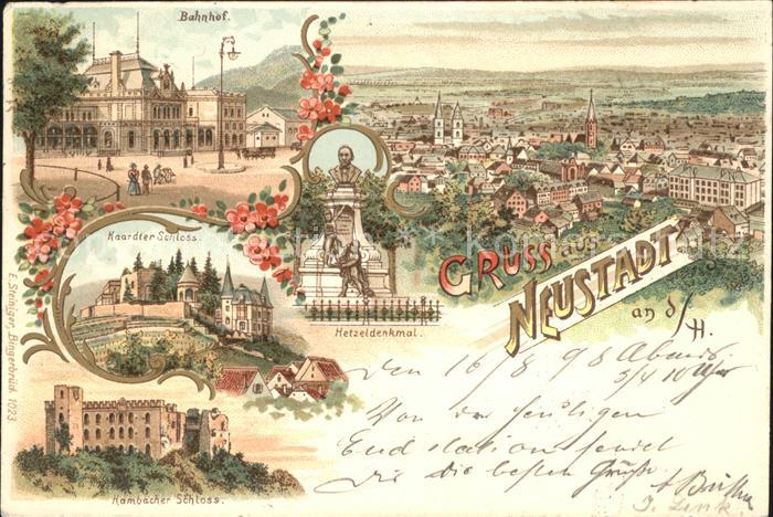 Neustadt Haardt Totalansicht Bahnhof Hetzeldenkmal Haardter Schloss Hambacher Sc