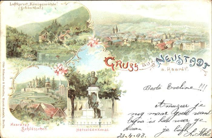 Neustadt Haardt Totalansicht Luftkurort Schoental Kurhaus Koenigsmuehle Schloess