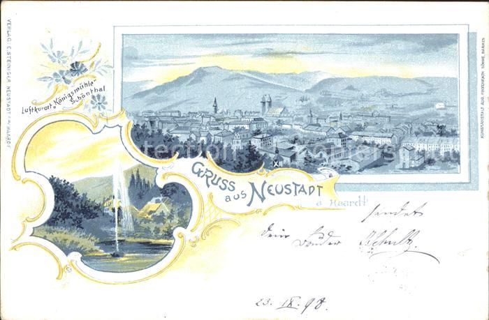 Neustadt Haardt Panorama Luftkurort Schoental Kurhaus Koenigsmuehle Fontaene