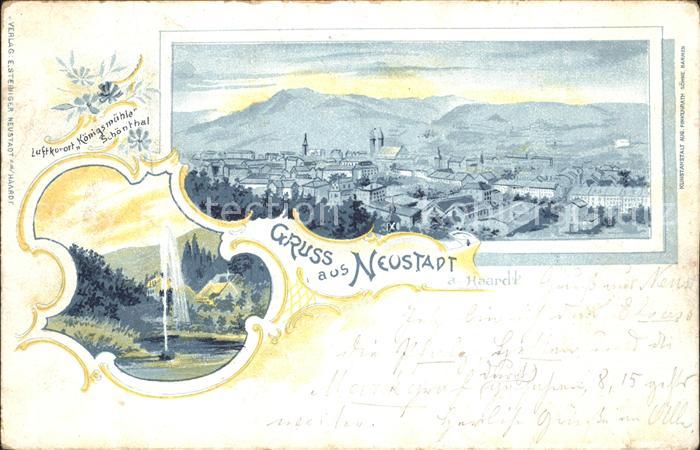 Neustadt Haardt Gesamtansicht Luftkurort Schoental Koenigsmuehle Fontaene Bahnpo