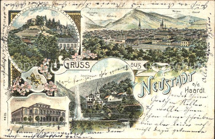 Neustadt Haardt Gesamtansicht Haardter Schloesschen Wappen Saalbau Koenigsmuehle