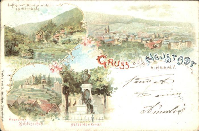 Neustadt Haardt Panorama Luftkurort Kurhaus Koenigsmuehle Schoental Haardter Sch