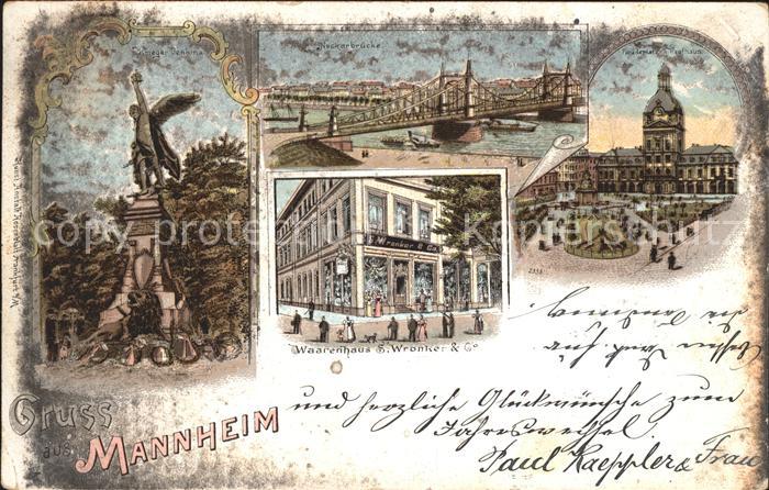 MANNHEIM BW Kriegerdenkmal Neckarbruecke Paradeplatz Kaufhaus Warenhaus Deutsche