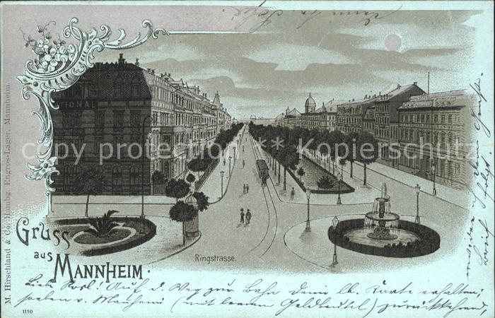 MANNHEIM BW Ringstrasse Brunnen Bahnpost