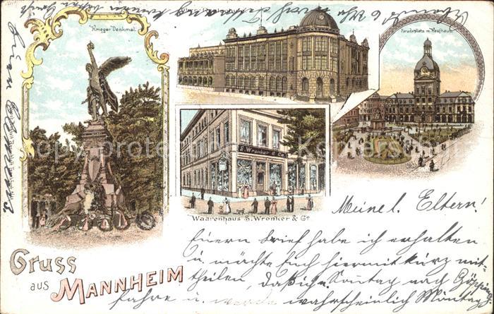 MANNHEIM BW Kriegerdenkmal Realschule Paradeplatz Kaufhaus Warenhaus Deutsche Re