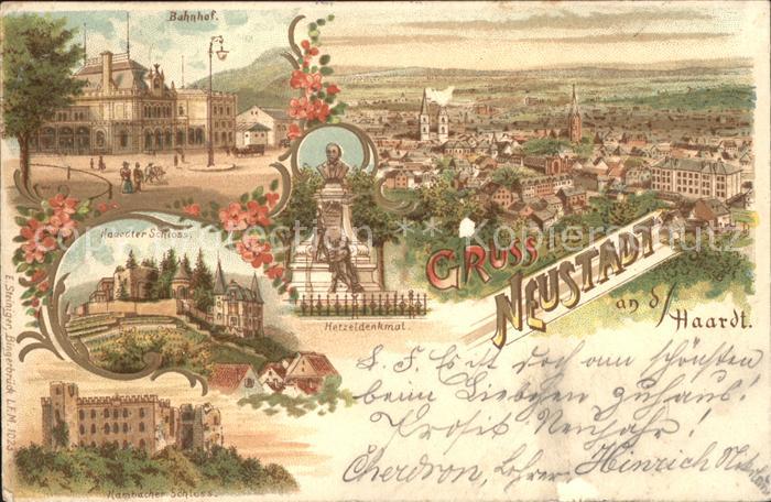 Neustadt Haardt Totalansicht Bahnhof Hetzeldenkmal Haardter Schloss Hambacher Sc