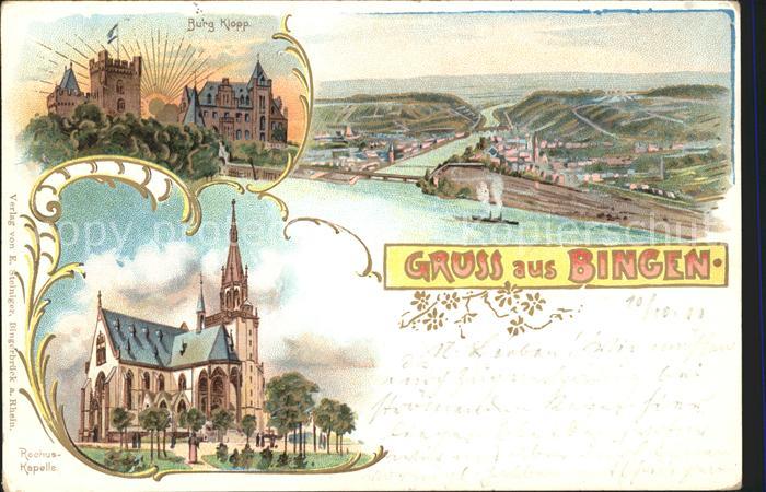 Bingen Rhein Panorama Nahemuendung Burg Klopp Rochuskapelle Bahnpost