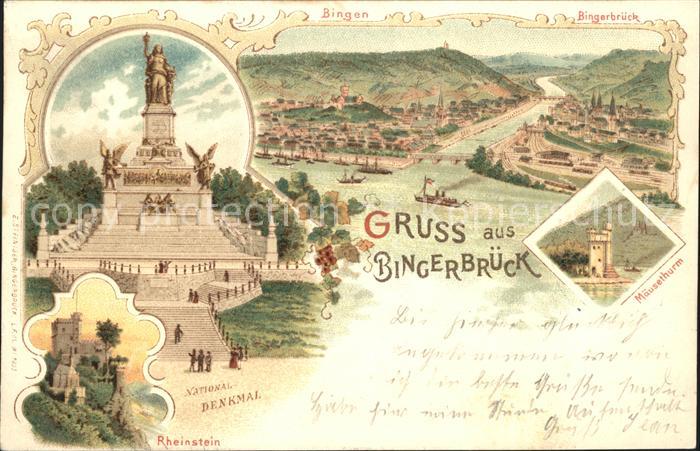 Bingerbrueck Rhein Nahemuendung Nationaldenkmal Niederwald Maeuseturm Schloss Rh