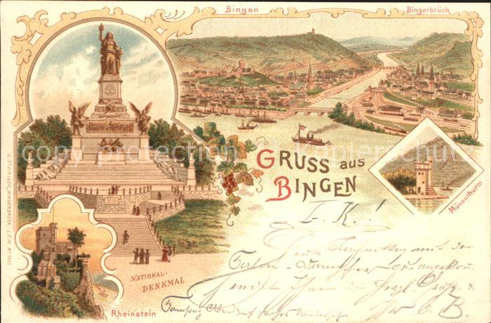 Bingerbrueck Rhein Nahemuendung Nationaldenkmal Niederwald Maeuseturm Schloss Rh