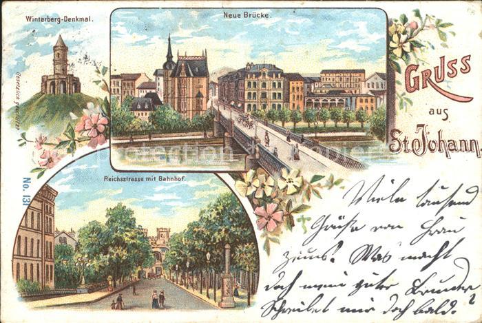 St Johann Saarbruecken Neue Bruecke Winterberg Denkmal Reichsstrasse Bahnhof