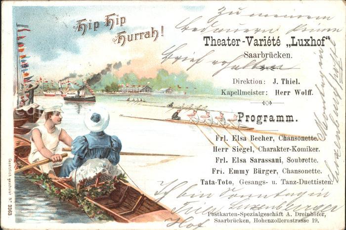 SAARBRueCKEN Saarland Theater Variete Luxhof Bootsfahrt Ruderboot auf der Saar