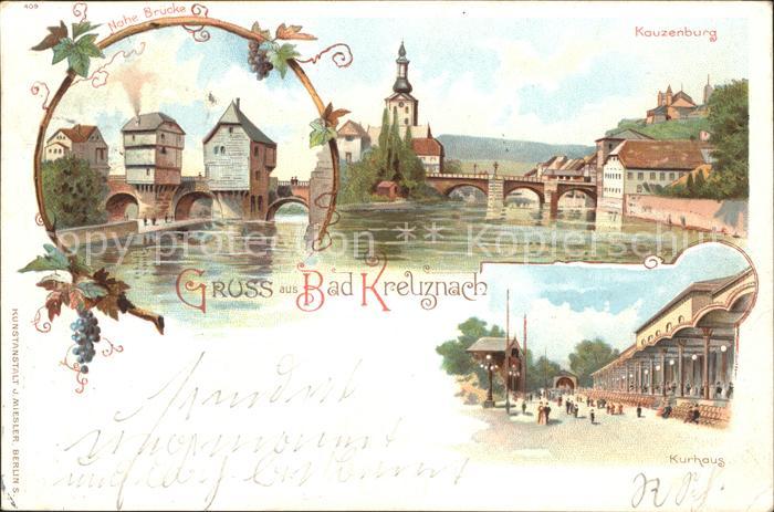 Bad Kreuznach Nahebruecke Kauzenburg Kurhaus Brueckenhaeuser Deutsche Reichspost