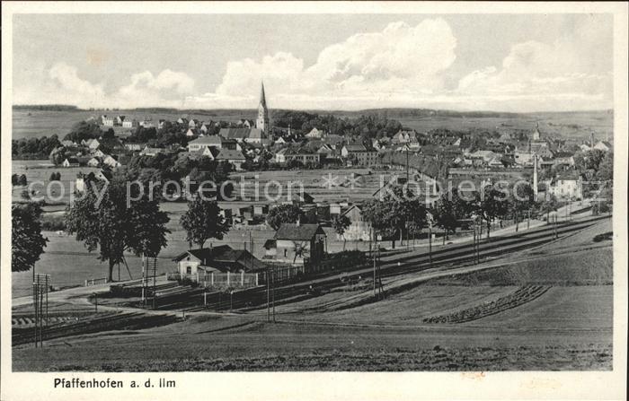 Pfaffenhofen Ilm Gesamtansicht mit Bahnhof