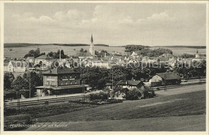 Pfaffenhofen Ilm Gesamtansicht mit Bahnhof