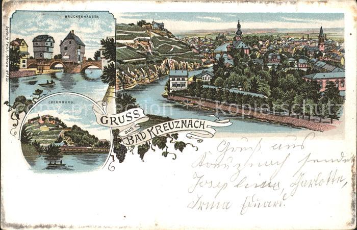 Bad Kreuznach Panorama Nahe Brueckenhaeuser Ebernburg