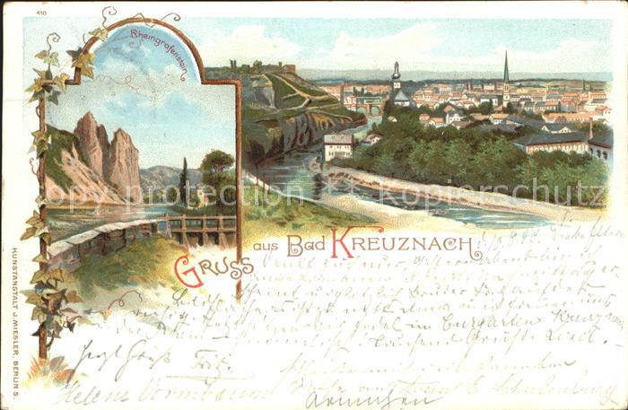 Bad Kreuznach Panorama Nahe Rheingrafenstein Felsformation Deutsche Reichspost