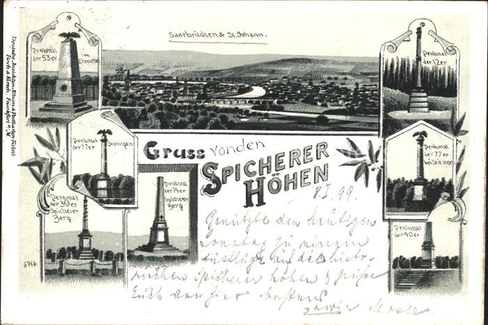 St Johann Saarbruecken Panorama Spicherer Hoehen Denkmal Deutsche Reichspost
