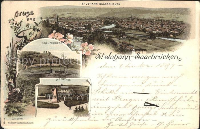St Johann Saarbruecken Gesamtansicht Spichernberg Denkmal Ehrenthal Deutsche Rei