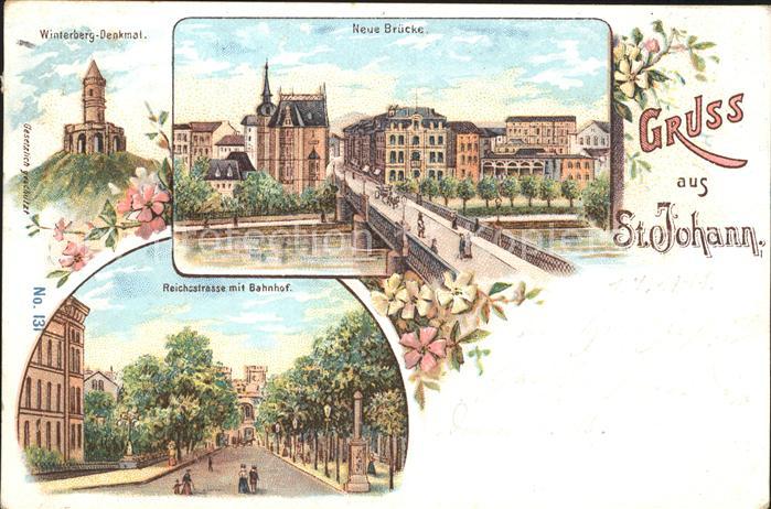 St Johann Saarbruecken Winterberg Denkmal Neue Bruecke Reichsstrasse Bahnhof